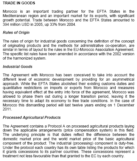 اتفاق المغرب جمعية الأوروبية للتجارة الحرة
